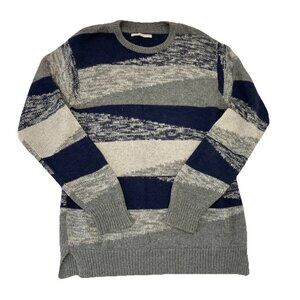 Outerknown Baby Alpaca Blend Chunky Knit Crew-Neck Sweater Blue Gray size XL